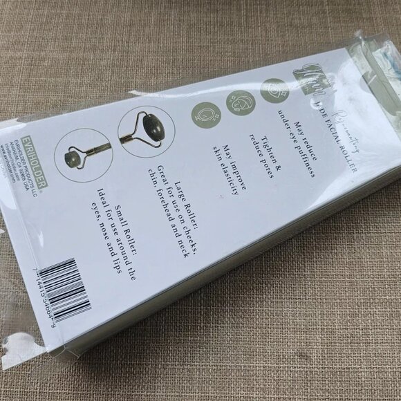 Jade Facial Roller Rajavenatiny Double Roller Small and Large Face Roller New - Picture 11 of 11